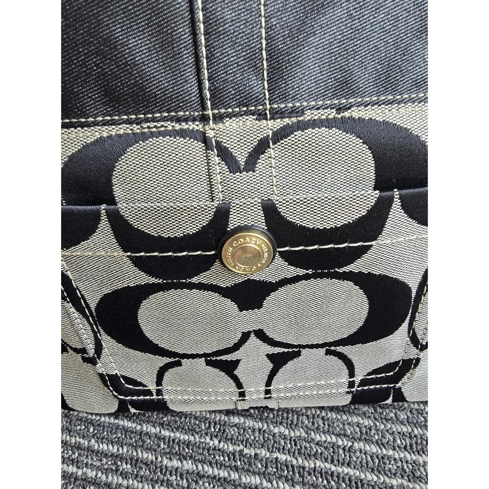 Coach Black 2007 Legacy Signature Monogram Jacquard Shoulder bag Hobo Y2K 11957